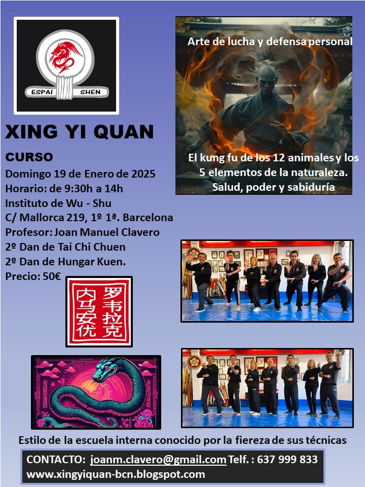 curso xing yi quan Barcelona